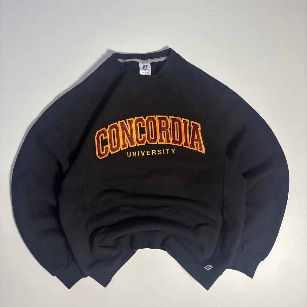 Black Russell Athletic Concordia University Crewneck Sweatshirt - M